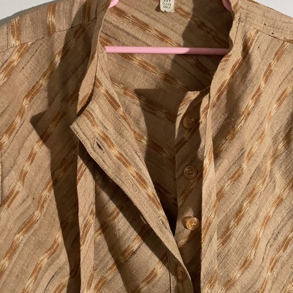 Vintage Tan Blouse with Neck Tie - Picture 2 of 4